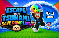 Play Escape from Tsunami Save Dumpling now!