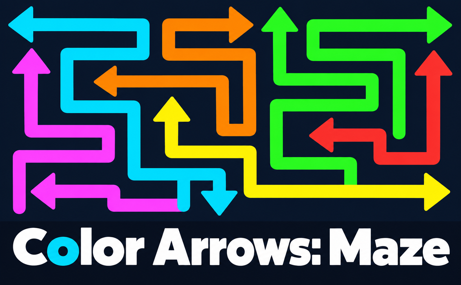 Color Stepping Game Color Arrows: Maze